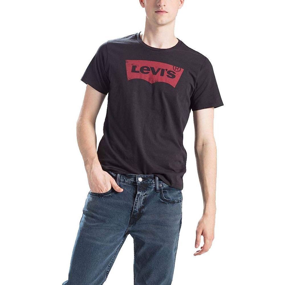 Levi's Men's Size XL Black Distressed Logo Short Sleeve Shirt